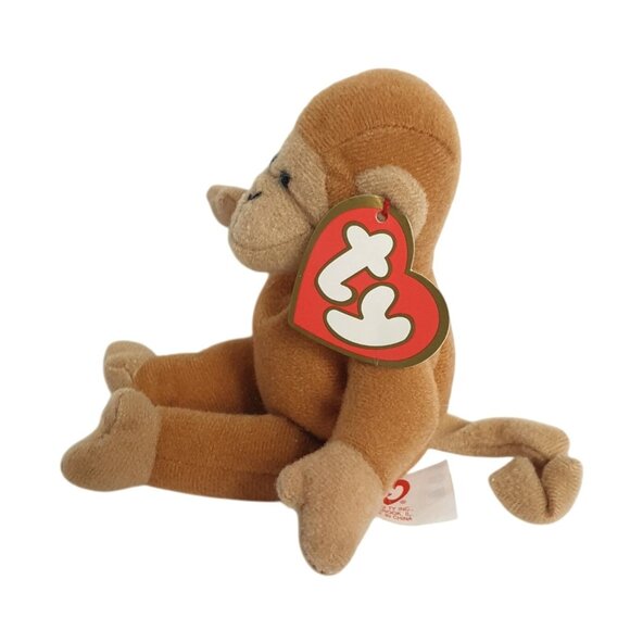 Ty Teenie Beanie Babies Monkey BONGO 5.5" Brown Plush Toy Collectible 1993 - Picture 2 of 7